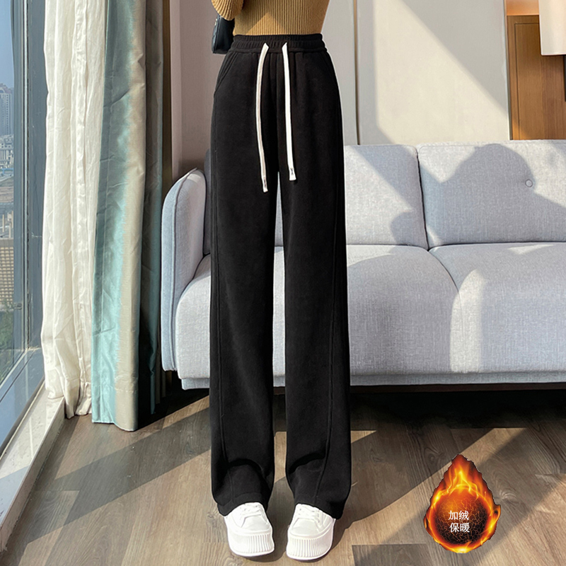 Lamb fleece warm casual pants for women in autumn and winter 2025, new fashionable and simple temperament, casual and versatile commuting pants Lamb fleece warm casual pants for women in autumn and winter 2025, new fashionable and simple temperament, casual and versatile commuting pants