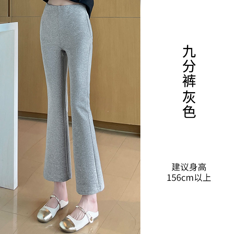 2025 Velvet Thickened Micro Pull Pants for Women's Autumn and Winter Design, with a niche temperament, casual and versatile, short cropped pants 2025 Velvet Thickened Micro Pull Pants for Women's Autumn and Winter Design, with a niche temperament, casual and versatile, short cropped pants