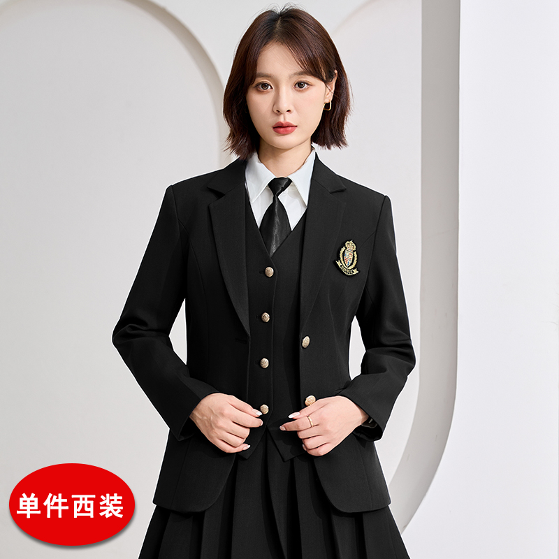 College style uniform, suit, pleated skirt set, women's 2025 early autumn new style, simple temperament, versatile commuting work clothes College style uniform, suit, pleated skirt set, women's 2025 early autumn new style, simple temperament, versatile commuting work clothes