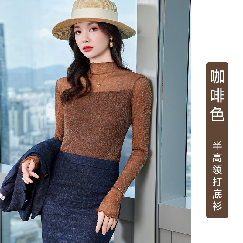 Slim fit versatile black base shirt for women's autumn new style, fashionable and stylish design, niche commuting long sleeved top trend Slim fit versatile black base shirt for women's autumn new style, fashionable and stylish design, niche commuting long sleeved top trend