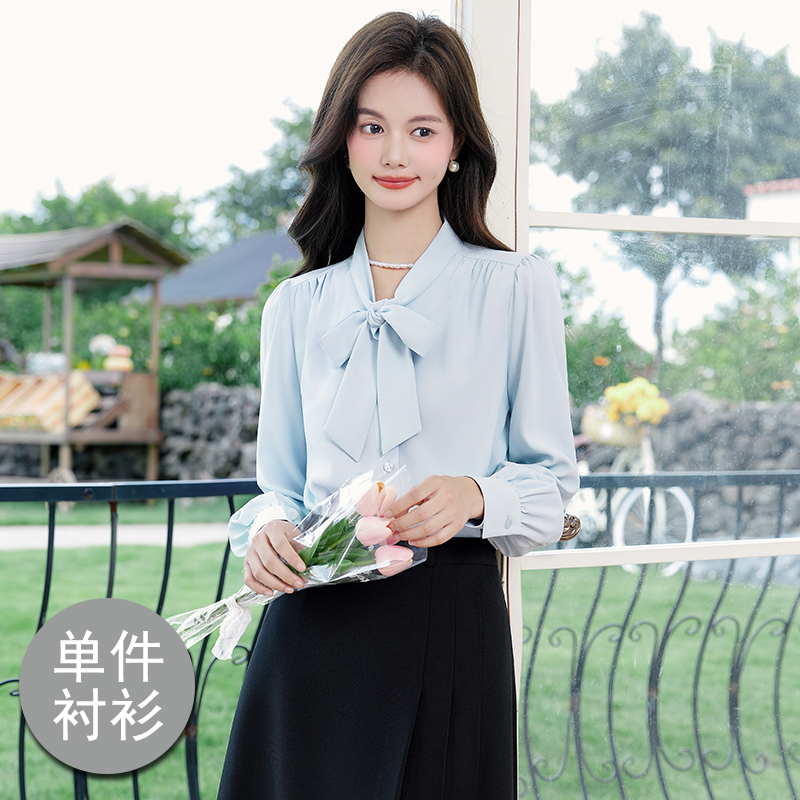 Design sense, niche temperament, lace up shirt, women's 2025 early autumn new style, fashionable, simple, casual, versatile shirt Design sense, niche temperament, lace up shirt, women's 2025 early autumn new style, fashionable, simple, casual, versatile shirt