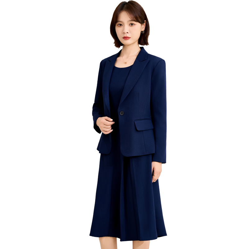 Commuting one button slim fit suit jacket for women in early autumn 2025, simple and capable temperament suit dress set Commuting one button slim fit suit jacket for women in early autumn 2025, simple and capable temperament suit dress set