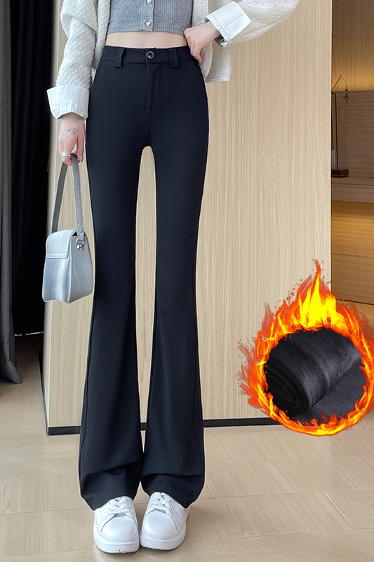 Velvet warm micro flared pants for women in autumn and winter 2025, new fashionable and simple temperament, goddess style casual versatile pants Velvet warm micro flared pants for women in autumn and winter 2025, new fashionable and simple temperament, goddess style casual versatile pants
