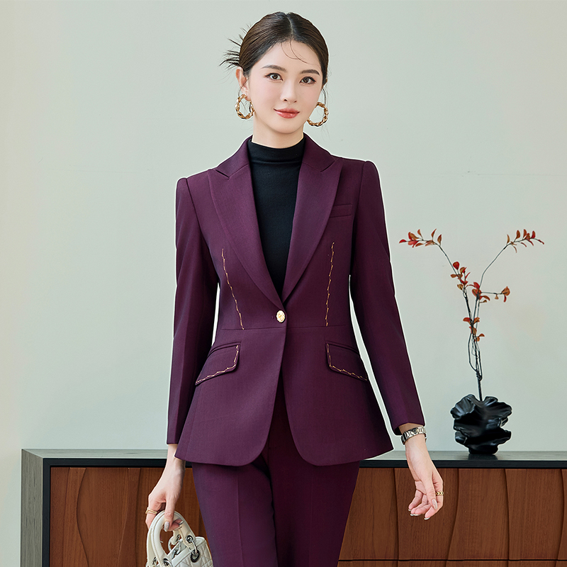 High end professional workwear, suit jacket, women's autumn new style, simple and capable temperament, commuting formal two-piece set High end professional workwear, suit jacket, women's autumn new style, simple and capable temperament, commuting formal two-piece set
