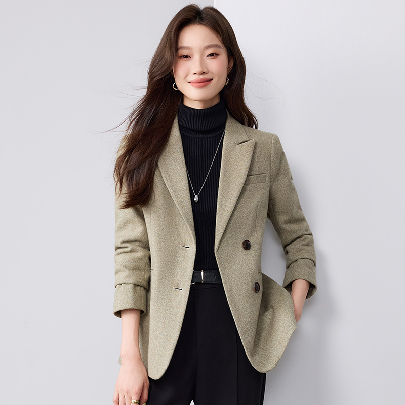 Design sense, temperament, single breasted suit jacket, women's autumn slimming and slimming commuting formal work clothes, long sleeved suit