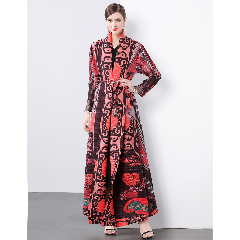 Factory direct sales of Miyake pleated loose plus size printed dress jacket Factory direct sales of Miyake pleated loose plus size printed dress jacket