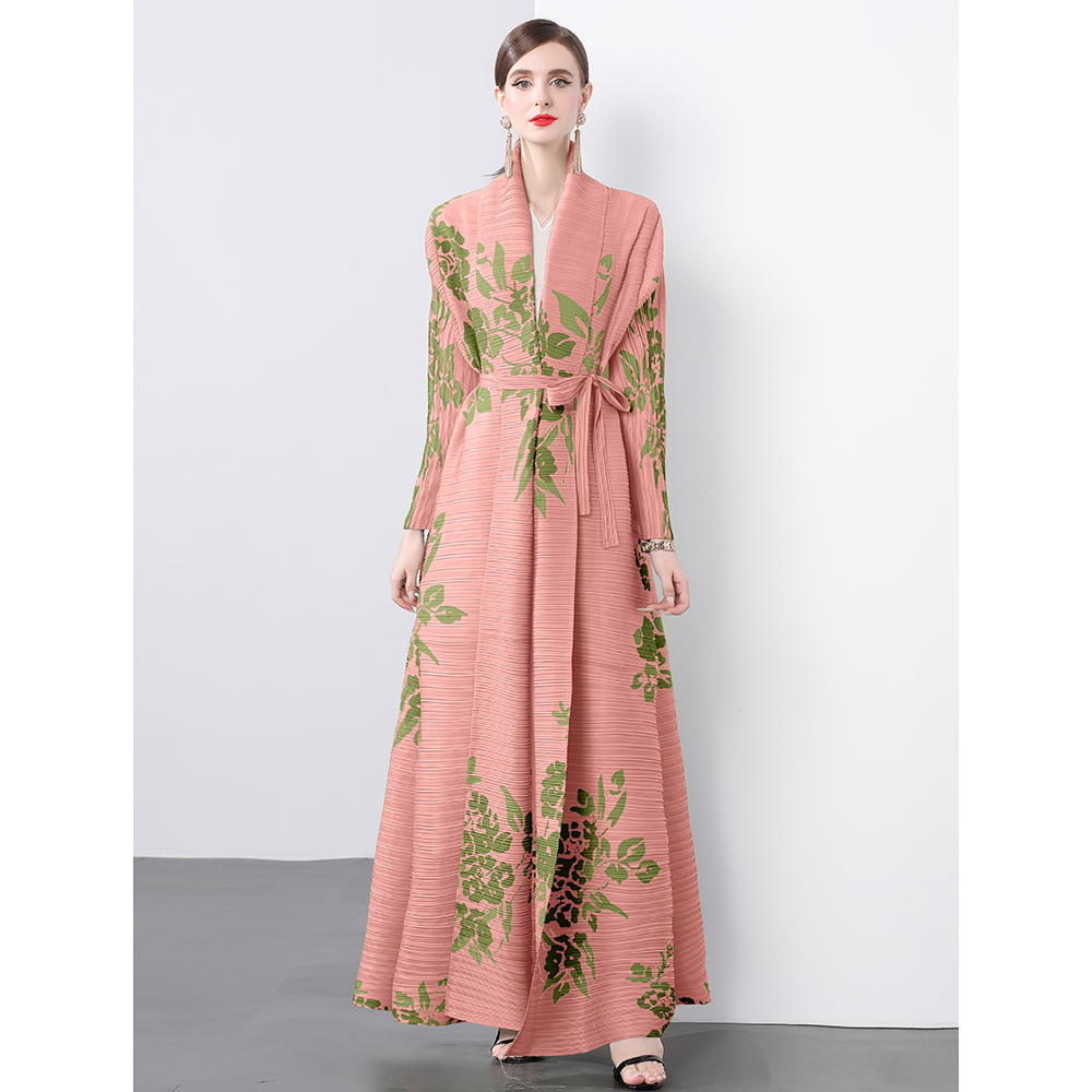 Factory direct sales of Miyake pleated loose plus size printed dress jacket