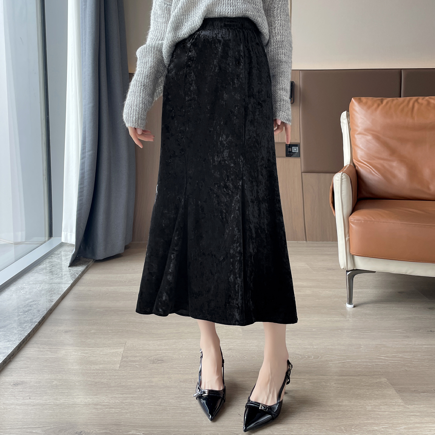 Fat mm plus size high waist, wrapped buttocks, fishtail skirt, autumn and winter golden velvet flower bottle skirt, half body skirt, light luxury, high-end feeling, mid length skirt Fat mm plus size high waist, wrapped buttocks, fishtail skirt, autumn and winter golden velvet flower bottle skirt, half body skirt, light luxury, high-end feeling, mid length skirt