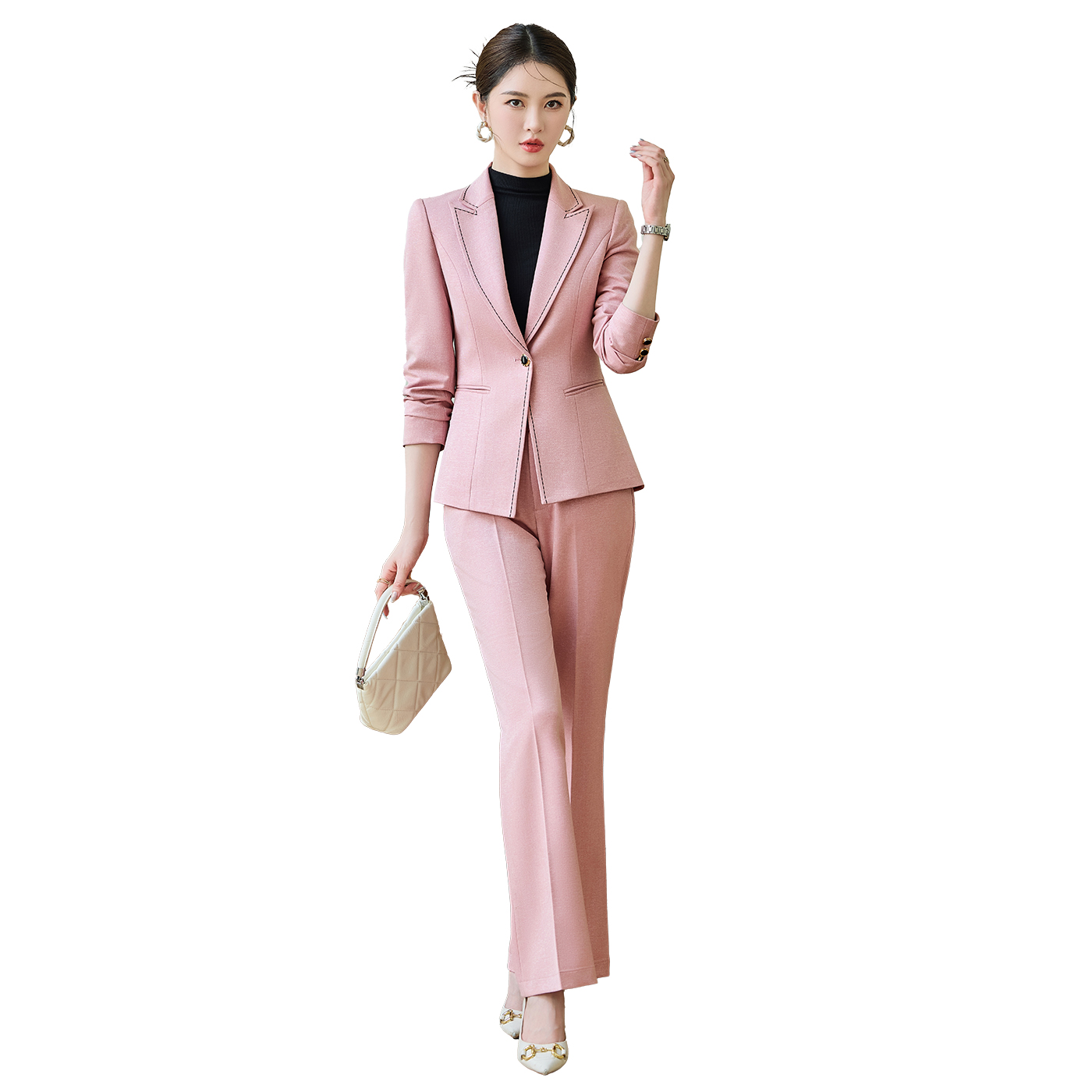 2025 slim fit one button suit set for women's autumn new style, simple and capable temperament, goddess style commuting work clothes 2025 slim fit one button suit set for women's autumn new style, simple and capable temperament, goddess style commuting work clothes