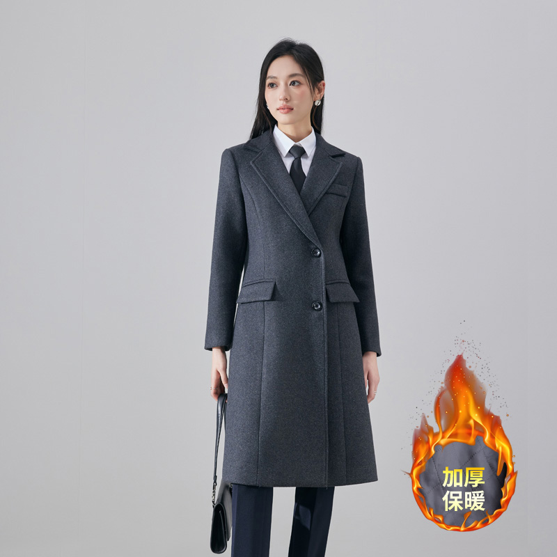 Cotton thickened woolen coat for women in autumn and winter 2025, fashionable and simple temperament, goddess style commuting mid length jacket Cotton thickened woolen coat for women in autumn and winter 2025, fashionable and simple temperament, goddess style commuting mid length jacket