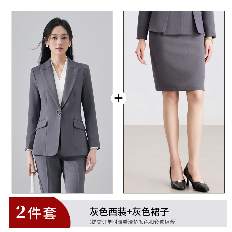 2025 Design Sense High end Grey Suit Jacket Women's Autumn New Style Slimming and Slimming Style Professional Suit Set 2025 Design Sense High end Grey Suit Jacket Women's Autumn New Style Slimming and Slimming Style Professional Suit Set