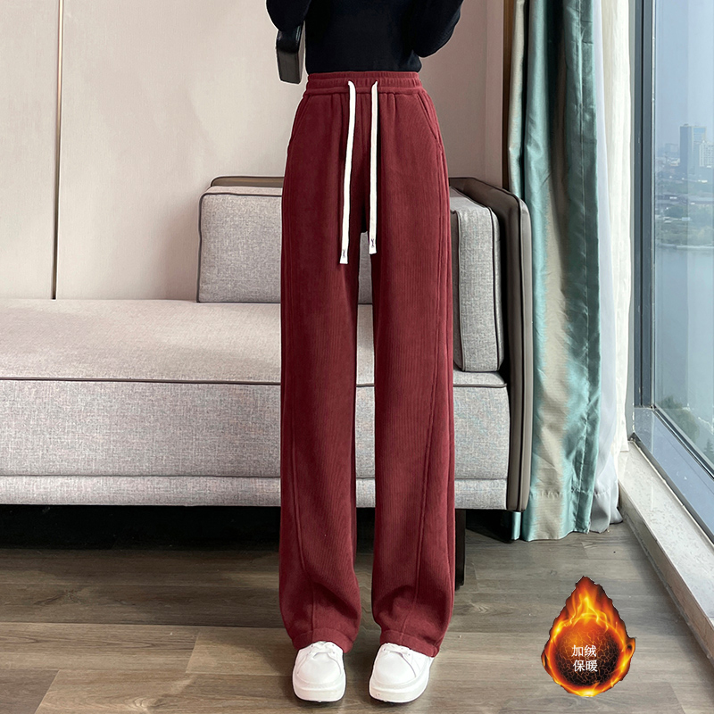 Lamb fleece warm casual pants for women in autumn and winter 2025, new fashionable and simple temperament, casual and versatile commuting pants Lamb fleece warm casual pants for women in autumn and winter 2025, new fashionable and simple temperament, casual and versatile commuting pants