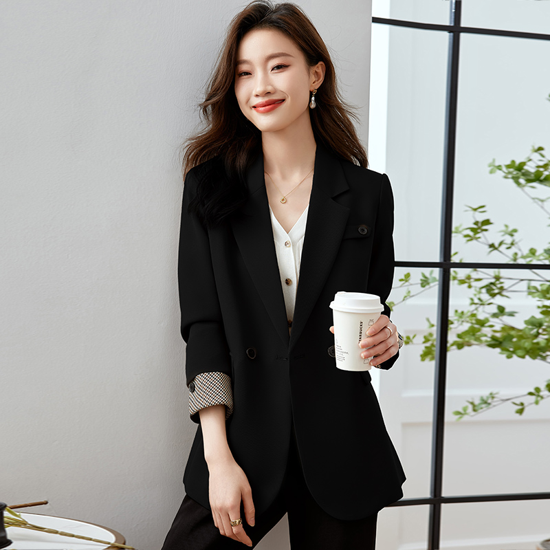 Western style beige suit jacket for women's autumn and winter new high-end professional dress formal Korean version OL suit top Western style beige suit jacket for women's autumn and winter new high-end professional dress formal Korean version OL suit top