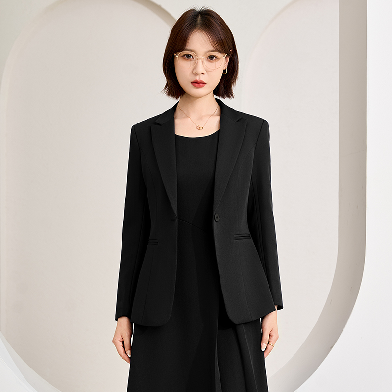 Simple temperament long sleeved suit jacket for women 2025 early autumn new slim fit and slimming one button commuting suit set Simple temperament long sleeved suit jacket for women 2025 early autumn new slim fit and slimming one button commuting suit set