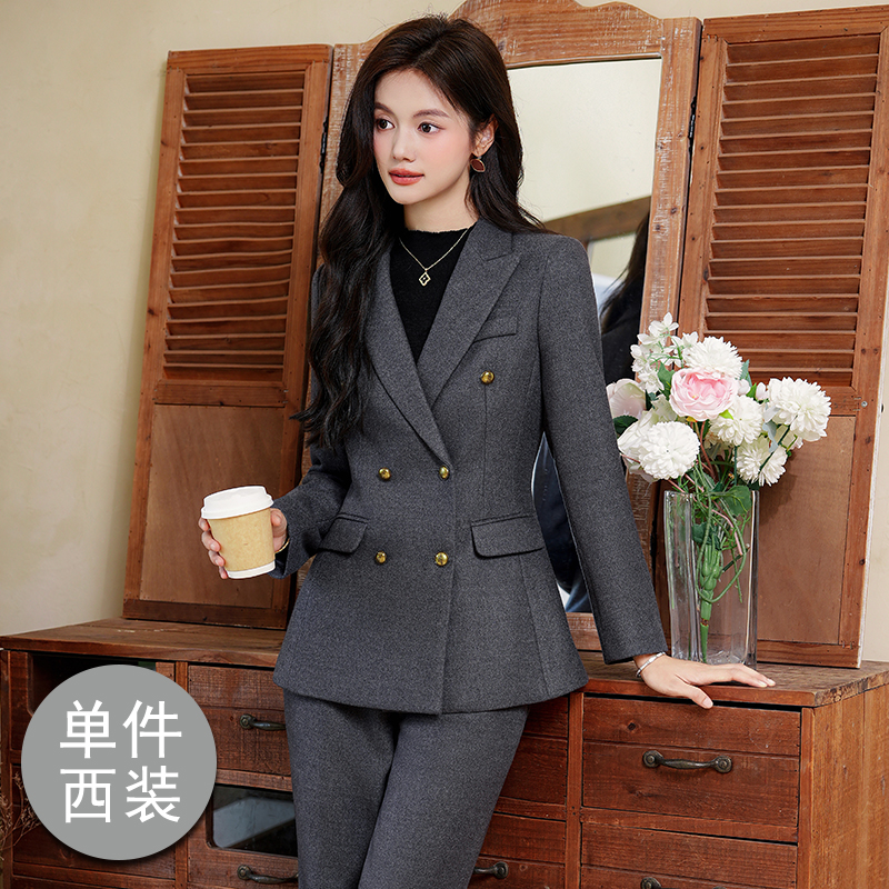 2025 simple and efficient double breasted suit set for women's autumn new style, with a stylish and high-end professional small suit design 2025 simple and efficient double breasted suit set for women's autumn new style, with a stylish and high-end professional small suit design