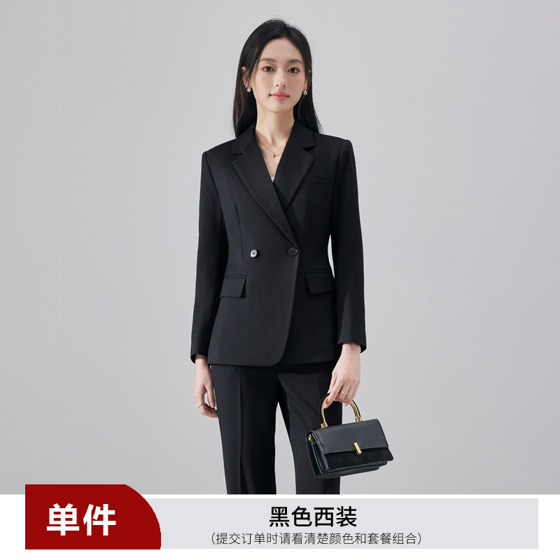 High end professional women's black suit set for women in autumn 2025, slim fit and slimming temperament, commuting formal work clothes High end professional women's black suit set for women in autumn 2025, slim fit and slimming temperament, commuting formal work clothes