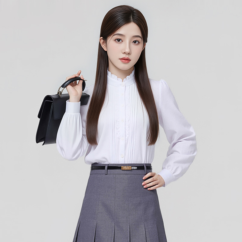 Temperament goddess style commuting versatile blue shirt small shirt women's early autumn new design sense niche casual shirt trend Temperament goddess style commuting versatile blue shirt small shirt women's early autumn new design sense niche casual shirt trend