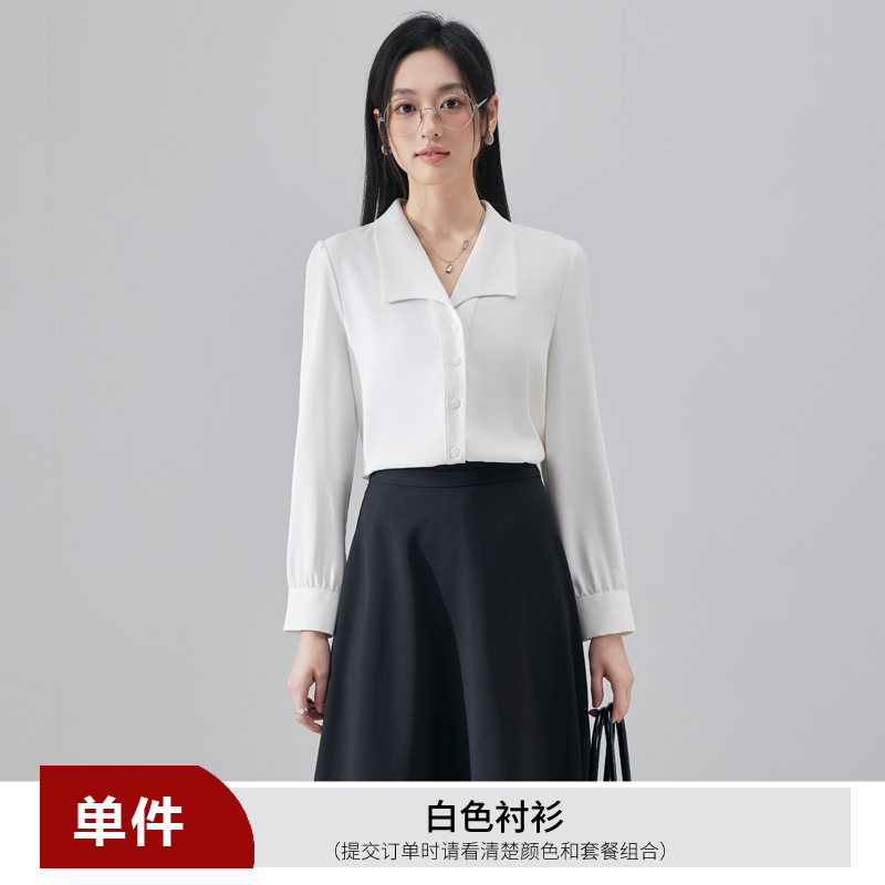 Fashionable and stylish blue shirt for reducing age, women's 2025 autumn new casual versatile OL fashionable and simple shirt Fashionable and stylish blue shirt for reducing age, women's 2025 autumn new casual versatile OL fashionable and simple shirt