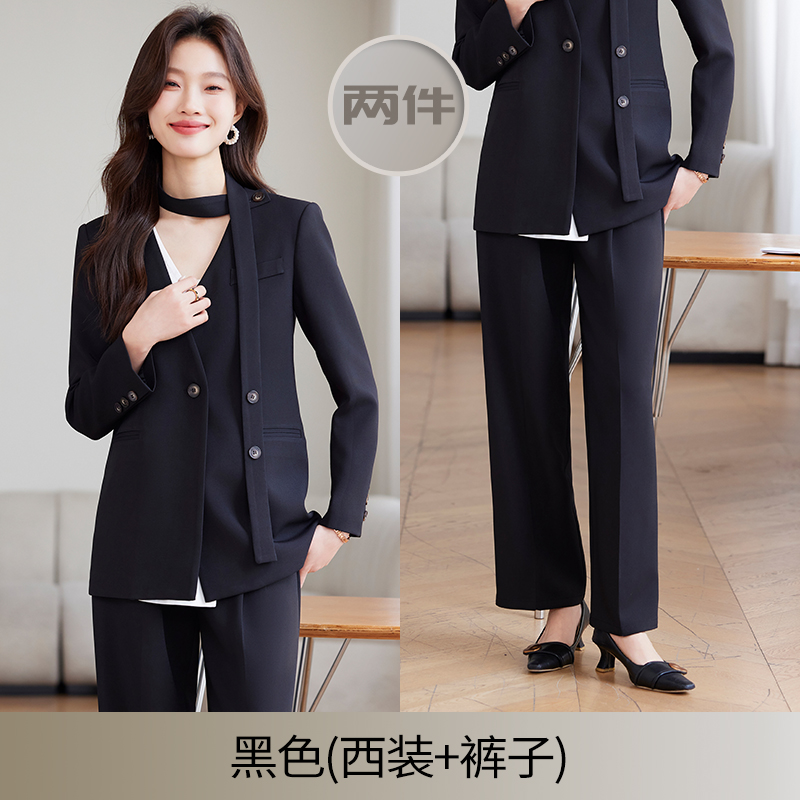 Fashionable Korean style suit set for women in spring 2025, fashionable and stylish casual long sleeved suit jacket, solid color Fashionable Korean style suit set for women in spring 2025, fashionable and stylish casual long sleeved suit jacket, solid color