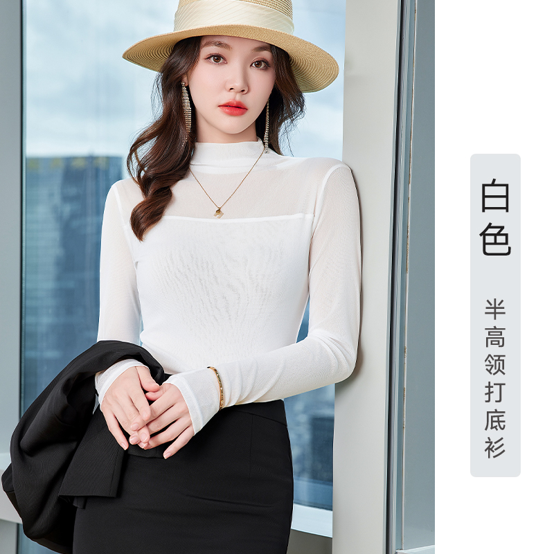 Slimming and slimming inner layer bottom shirt for women in the autumn of 2025, new design with a niche temperament, casual high neck top Slimming and slimming inner layer bottom shirt for women in the autumn of 2025, new design with a niche temperament, casual high neck top