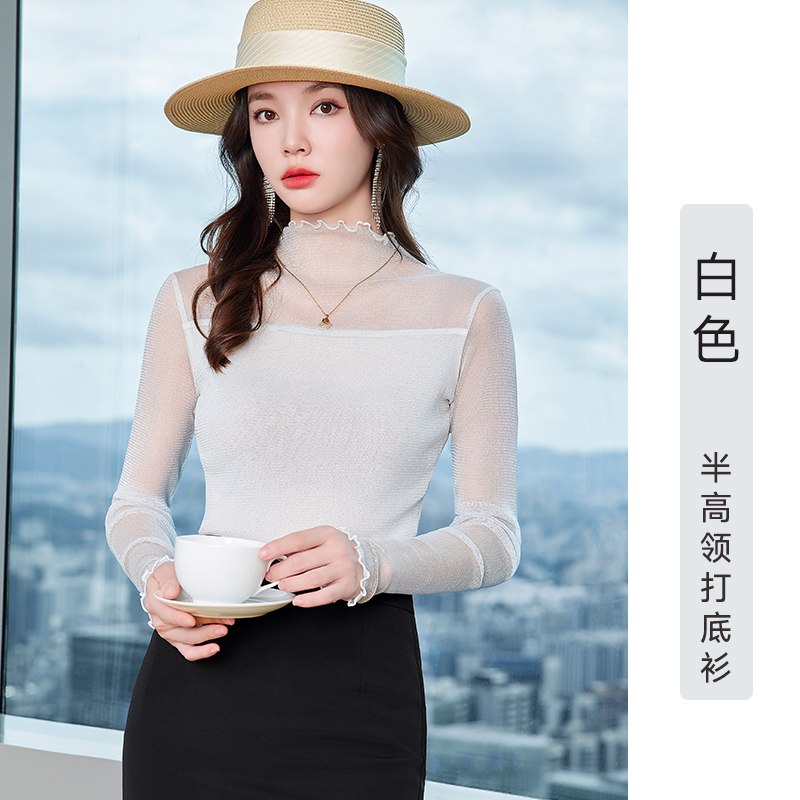 Slim fit versatile black base shirt for women's autumn new style, fashionable and stylish design, niche commuting long sleeved top trend Slim fit versatile black base shirt for women's autumn new style, fashionable and stylish design, niche commuting long sleeved top trend