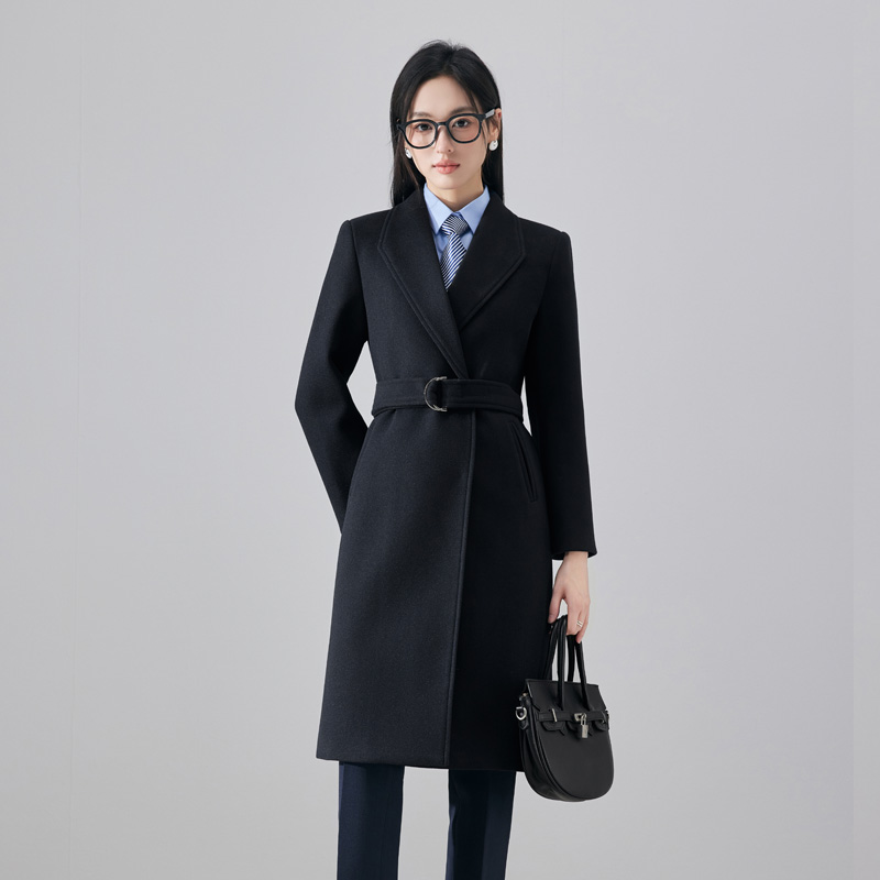 Thickened woolen coat for women in autumn and winter, with a high-end feel and slim fit, exuding a goddess like aura for commuting and professional long sleeved coats Thickened woolen coat for women in autumn and winter, with a high-end feel and slim fit, exuding a goddess like aura for commuting and professional long sleeved coats
