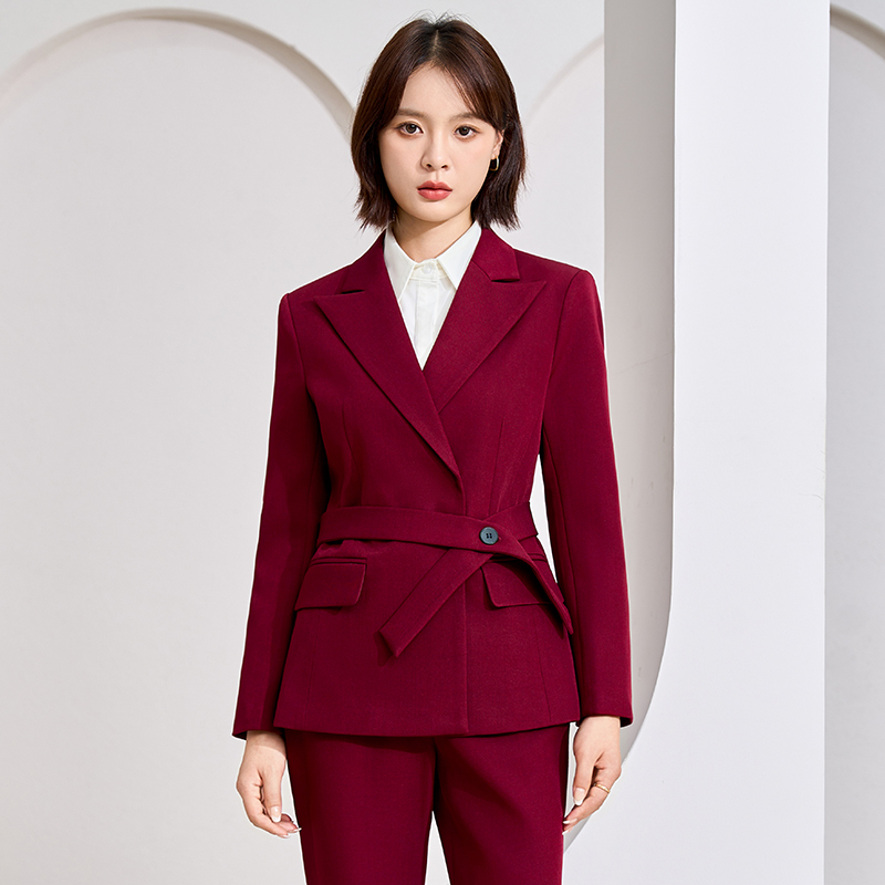 Temperament goddess style commuter suit for women, early autumn new design, niche and versatile, lace up waist cinching small suit