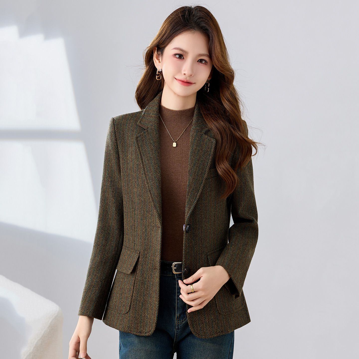 Wool suit jacket for women in autumn and winter, new high-end style, goddess style, commuting formal wear, professional workwear suit Wool suit jacket for women in autumn and winter, new high-end style, goddess style, commuting formal wear, professional workwear suit