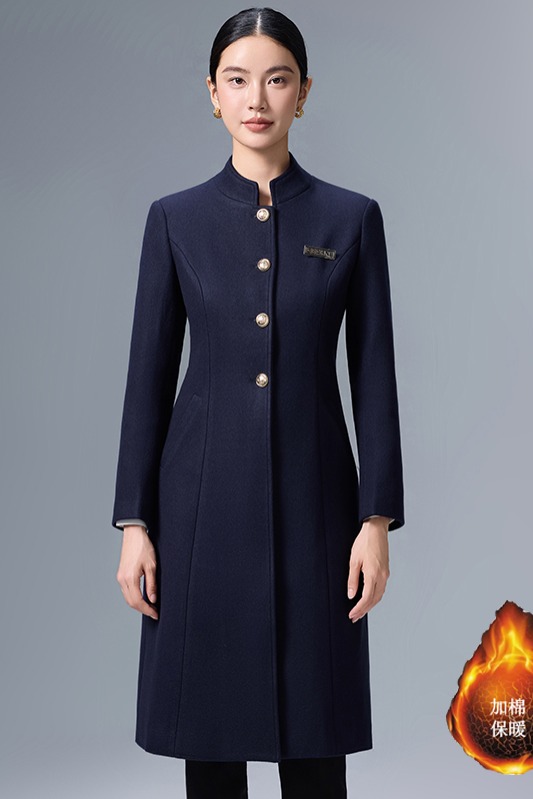 Cotton thickened warm woolen coat for women in winter 2025, simple and capable temperament, goddess style medium long jacket Cotton thickened warm woolen coat for women in winter 2025, simple and capable temperament, goddess style medium long jacket