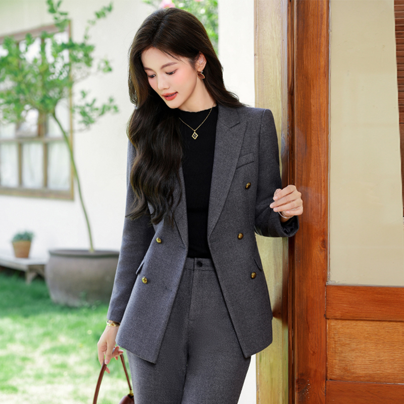 2025 simple and efficient double breasted suit set for women's autumn new style, with a stylish and high-end professional small suit design 2025 simple and efficient double breasted suit set for women's autumn new style, with a stylish and high-end professional small suit design