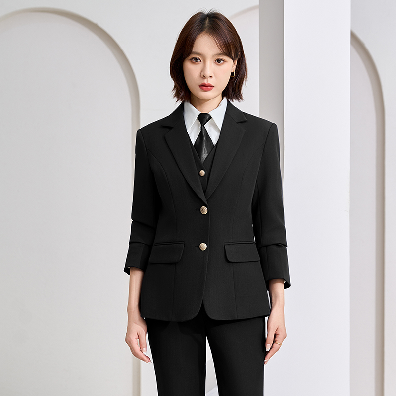Office professional formal work clothes, suits, vests, pants, three piece set, autumn slim fit, slimming temperament work clothes Office professional formal work clothes, suits, vests, pants, three piece set, autumn slim fit, slimming temperament work clothes