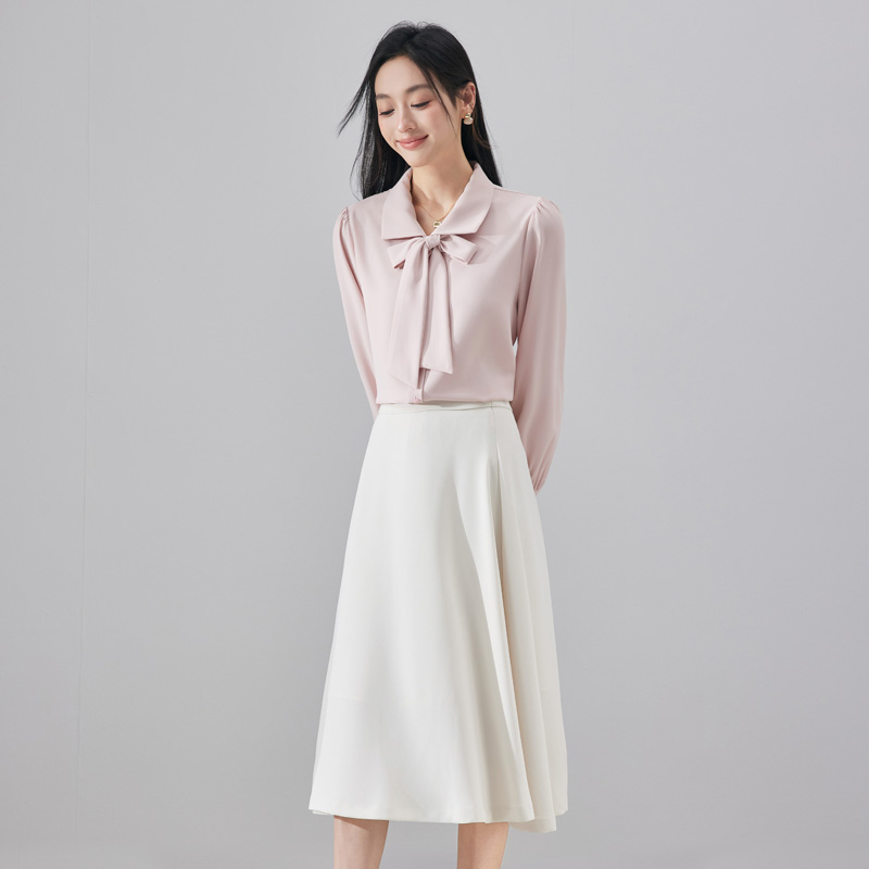 Design sense, niche temperament, ribbon shirt, dress, women's autumn new style, fashionable, simple, western-style, age reducing versatile shirt Design sense, niche temperament, ribbon shirt, dress, women's autumn new style, fashionable, simple, western-style, age reducing versatile shirt