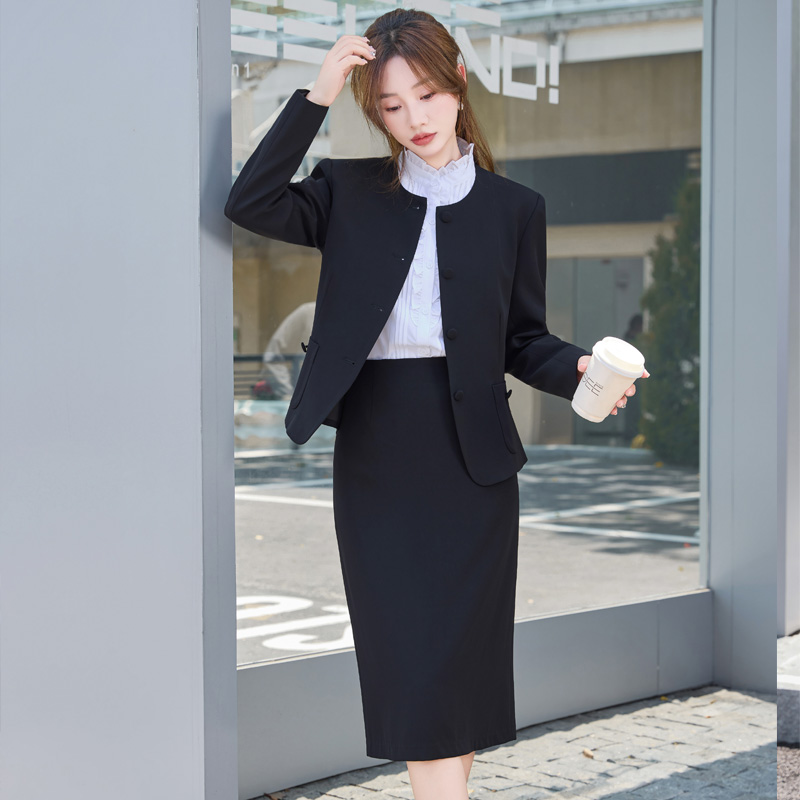 Temperament round neck professional suit set for women in autumn 2025, new fashionable and simple commuting formal work clothes Temperament round neck professional suit set for women in autumn 2025, new fashionable and simple commuting formal work clothes