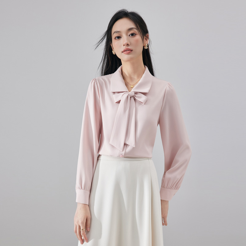 Design sense, niche temperament, ribbon shirt, dress, women's autumn new style, fashionable, simple, western-style, age reducing versatile shirt Design sense, niche temperament, ribbon shirt, dress, women's autumn new style, fashionable, simple, western-style, age reducing versatile shirt