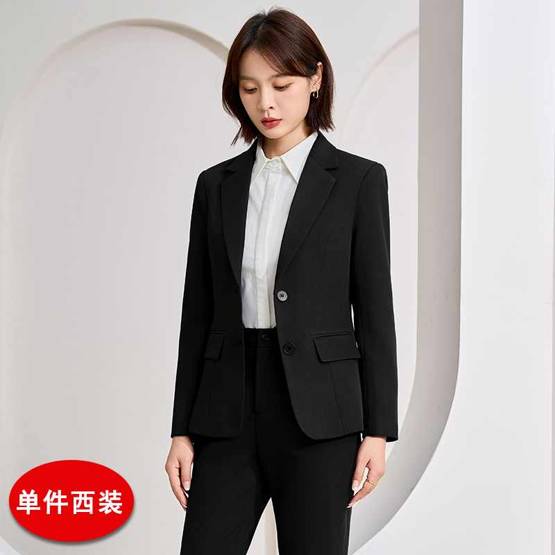 Professional work clothes, long sleeved suit jacket, women's autumn new style, simple and capable temperament, goddess style suit two-piece set Professional work clothes, long sleeved suit jacket, women's autumn new style, simple and capable temperament, goddess style suit two-piece set