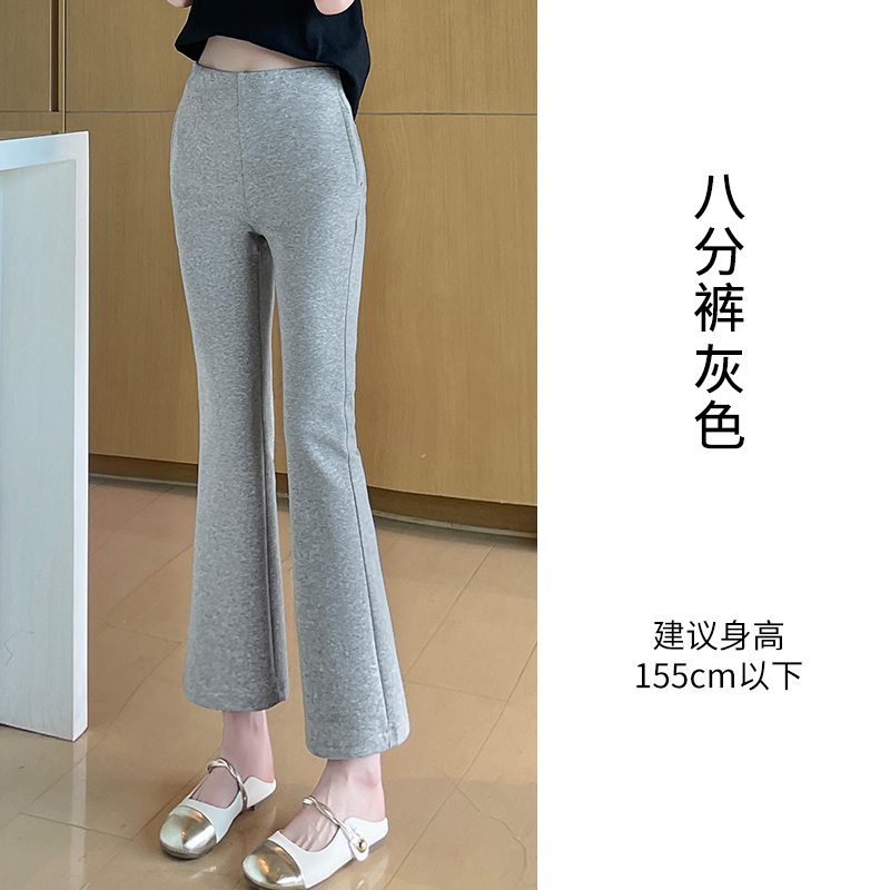 2025 Velvet Thickened Micro Pull Pants for Women's Autumn and Winter Design, with a niche temperament, casual and versatile, short cropped pants 2025 Velvet Thickened Micro Pull Pants for Women's Autumn and Winter Design, with a niche temperament, casual and versatile, short cropped pants