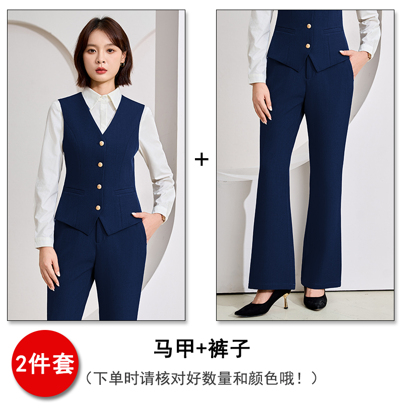 Professional work clothes V-neck vest set for women in autumn 2025, slim fit and slimming commuting formal wear, single breasted vest Professional work clothes V-neck vest set for women in autumn 2025, slim fit and slimming commuting formal wear, single breasted vest