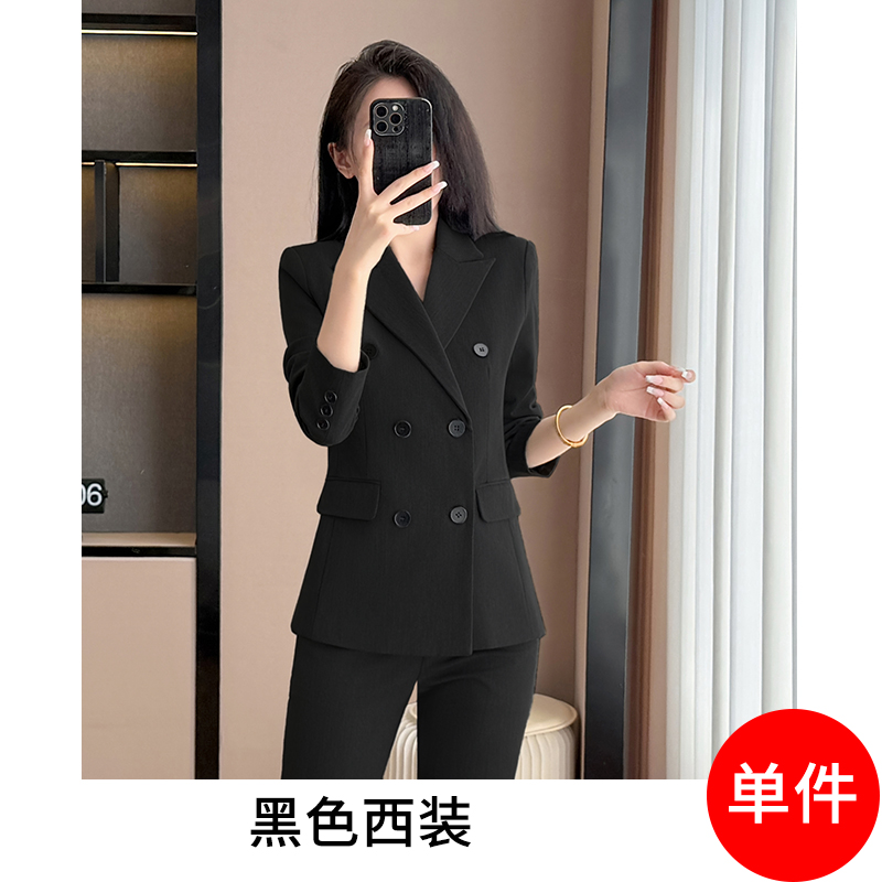 2025 high-end double breasted suit set for women's autumn new style, simple and capable temperament, goddess style commuting work clothes 2025 high-end double breasted suit set for women's autumn new style, simple and capable temperament, goddess style commuting work clothes