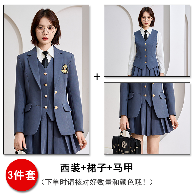 College style uniform, suit, pleated skirt set, women's 2025 early autumn new style, simple temperament, versatile commuting work clothes College style uniform, suit, pleated skirt set, women's 2025 early autumn new style, simple temperament, versatile commuting work clothes