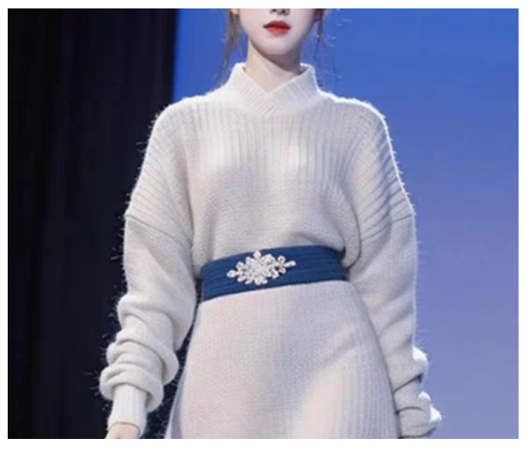 Original Quality New Chinese Style Hanfu Dopamine Splicing Sweater Dress Original Quality New Chinese Style Hanfu Dopamine Splicing Sweater Dress