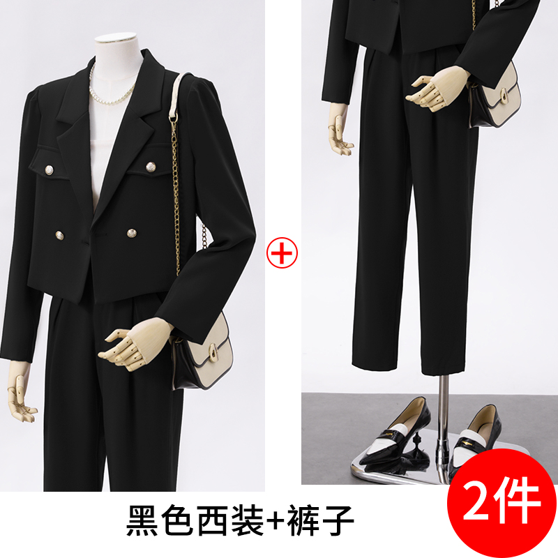 2025 Short Suit Set for Women's Autumn New Fashionable and Simple Style Goddess Style Commuter Professional Suit Coat 2025 Short Suit Set for Women's Autumn New Fashionable and Simple Style Goddess Style Commuter Professional Suit Coat