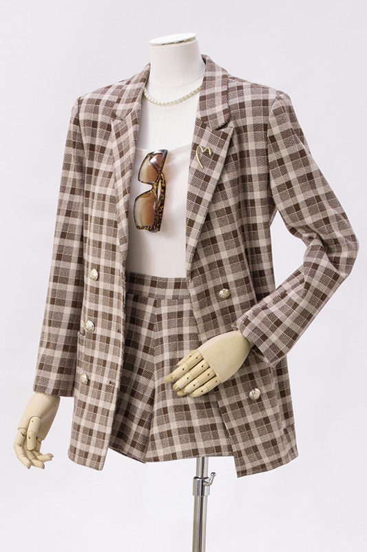 Commuting retro temperament plaid suit for women 2025 early autumn new design sense niche fashion long sleeved suit Commuting retro temperament plaid suit for women 2025 early autumn new design sense niche fashion long sleeved suit