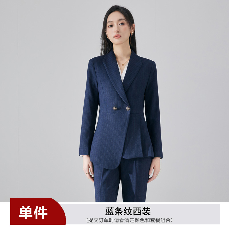 Minimalist temperament striped suit jacket for women in autumn, slim fit and slimming for commuting, formal attire, professional work clothes, suit set Minimalist temperament striped suit jacket for women in autumn, slim fit and slimming for commuting, formal attire, professional work clothes, suit set