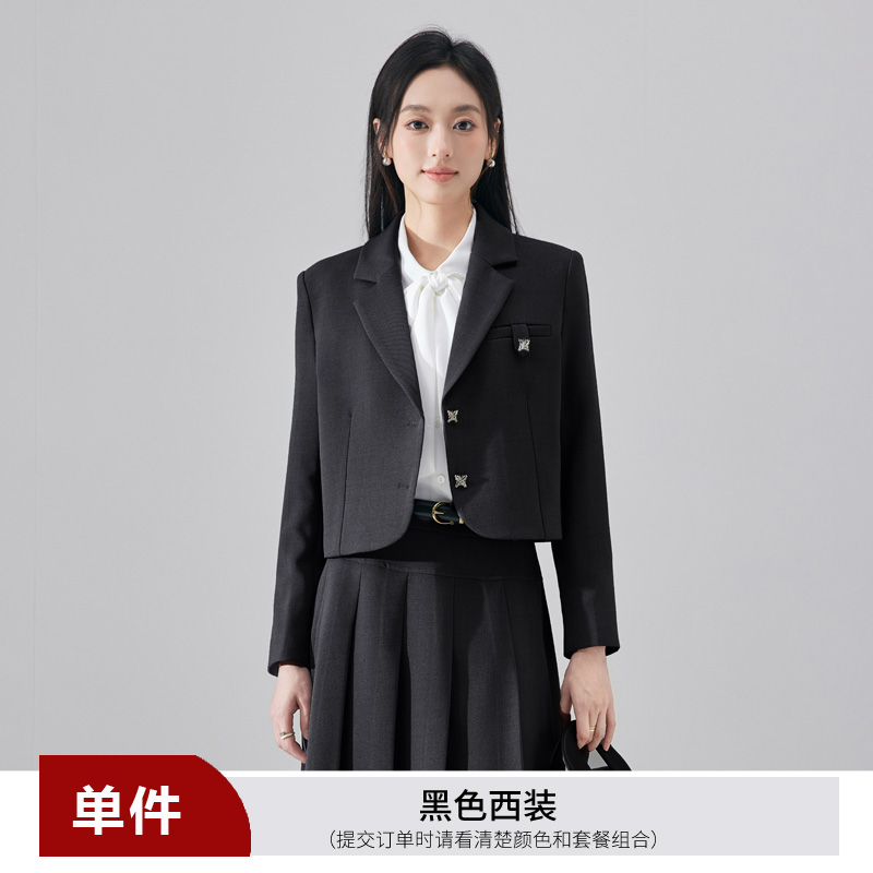 Small suit, half skirt, two-piece set, professional women's clothing, 2025 autumn new design, simple and versatile suit Small suit, half skirt, two-piece set, professional women's clothing, 2025 autumn new design, simple and versatile suit