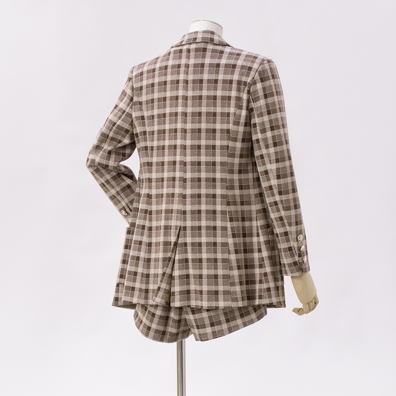 Commuting retro temperament plaid suit for women 2025 early autumn new design sense niche fashion long sleeved suit Commuting retro temperament plaid suit for women 2025 early autumn new design sense niche fashion long sleeved suit