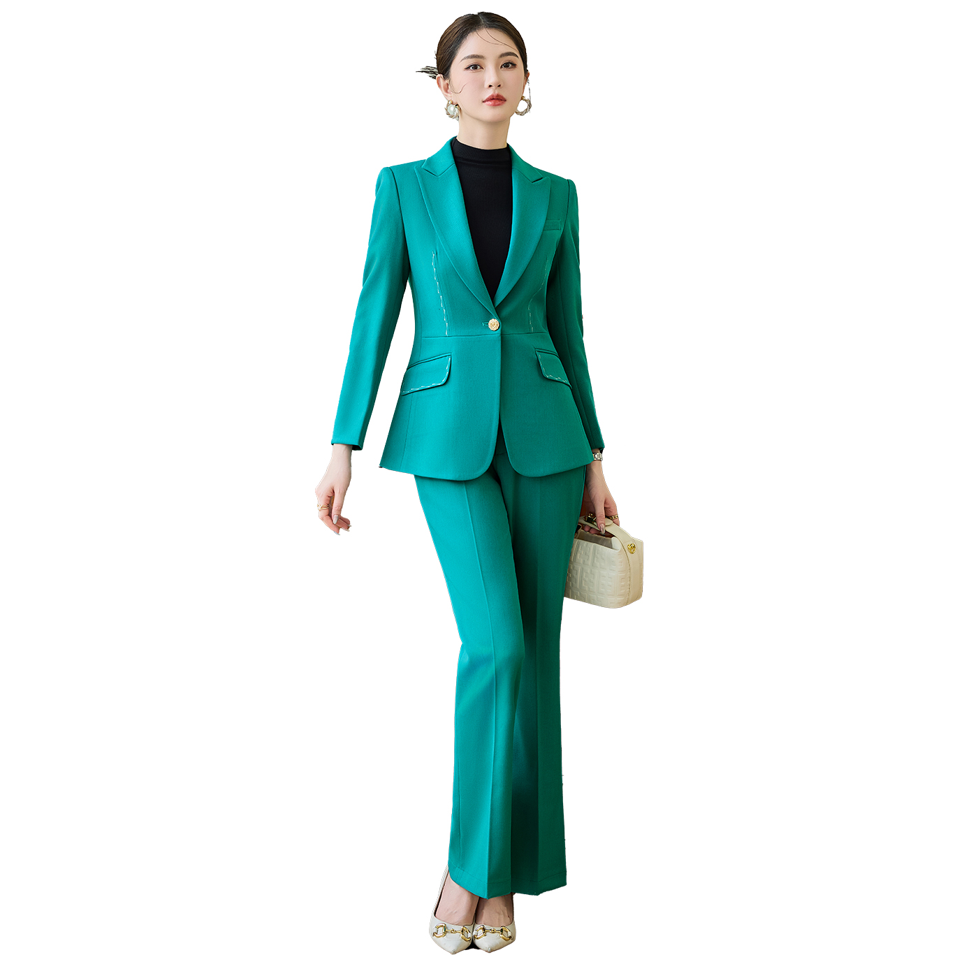 High end professional workwear, suit jacket, women's autumn new style, simple and capable temperament, commuting formal two-piece set High end professional workwear, suit jacket, women's autumn new style, simple and capable temperament, commuting formal two-piece set