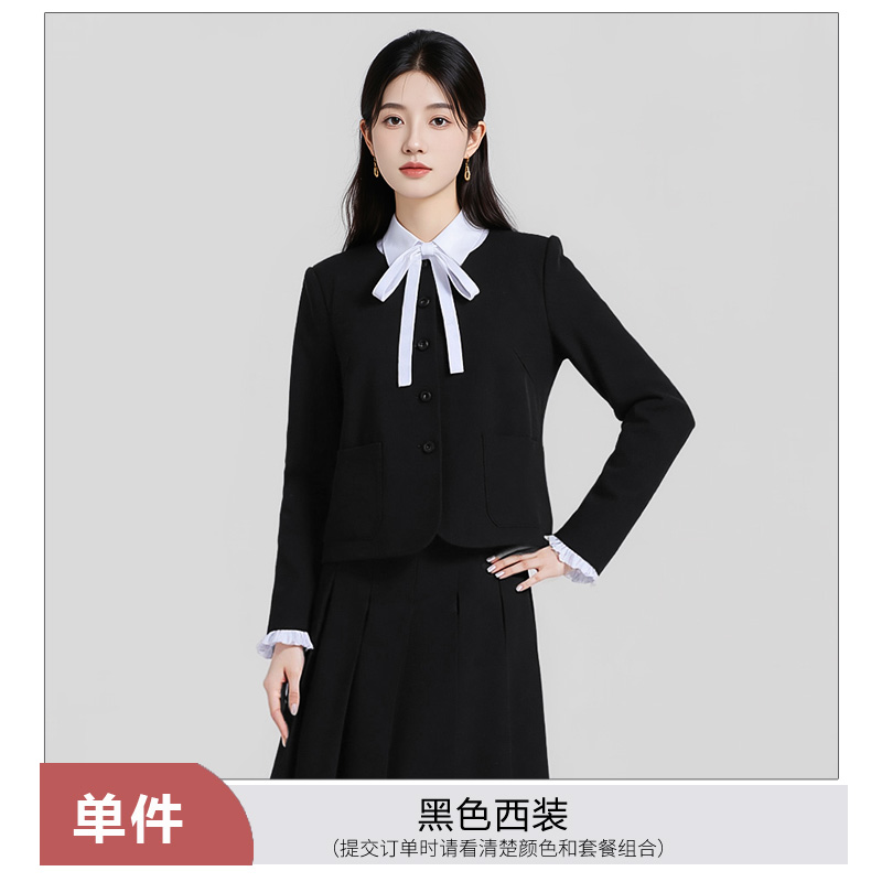 Temperament round neck gray suit for women, autumn new style, simple and capable, goddess style commuting formal wear, long sleeved suit Temperament round neck gray suit for women, autumn new style, simple and capable, goddess style commuting formal wear, long sleeved suit