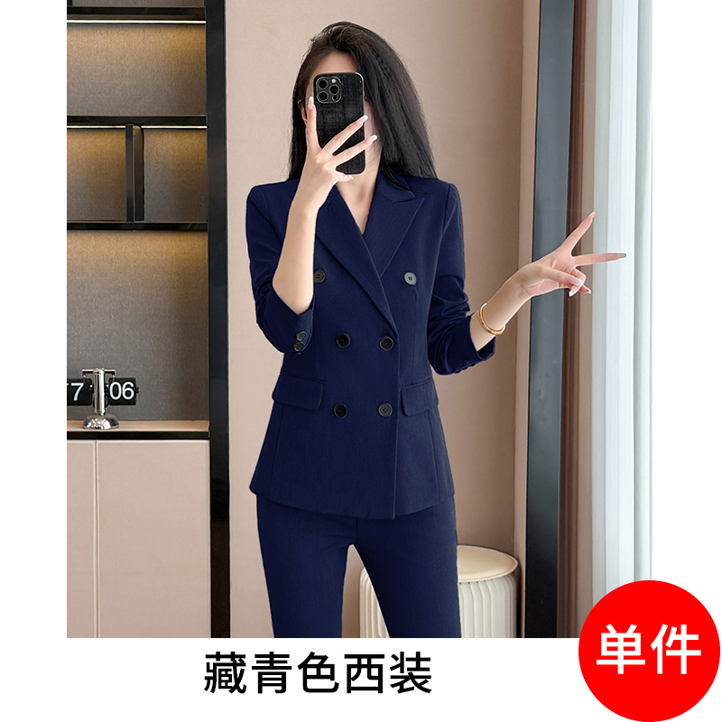 2025 high-end double breasted suit set for women's autumn new style, simple and capable temperament, goddess style commuting work clothes 2025 high-end double breasted suit set for women's autumn new style, simple and capable temperament, goddess style commuting work clothes
