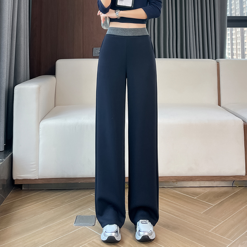 Thick and Warm Wide Leg Pants with Velvet for Women 2025 Autumn and Winter New Style Fashionable, Simple, Elegant, Casual, Versatile and Casual Pants Thick and Warm Wide Leg Pants with Velvet for Women 2025 Autumn and Winter New Style Fashionable, Simple, Elegant, Casual, Versatile and Casual Pants