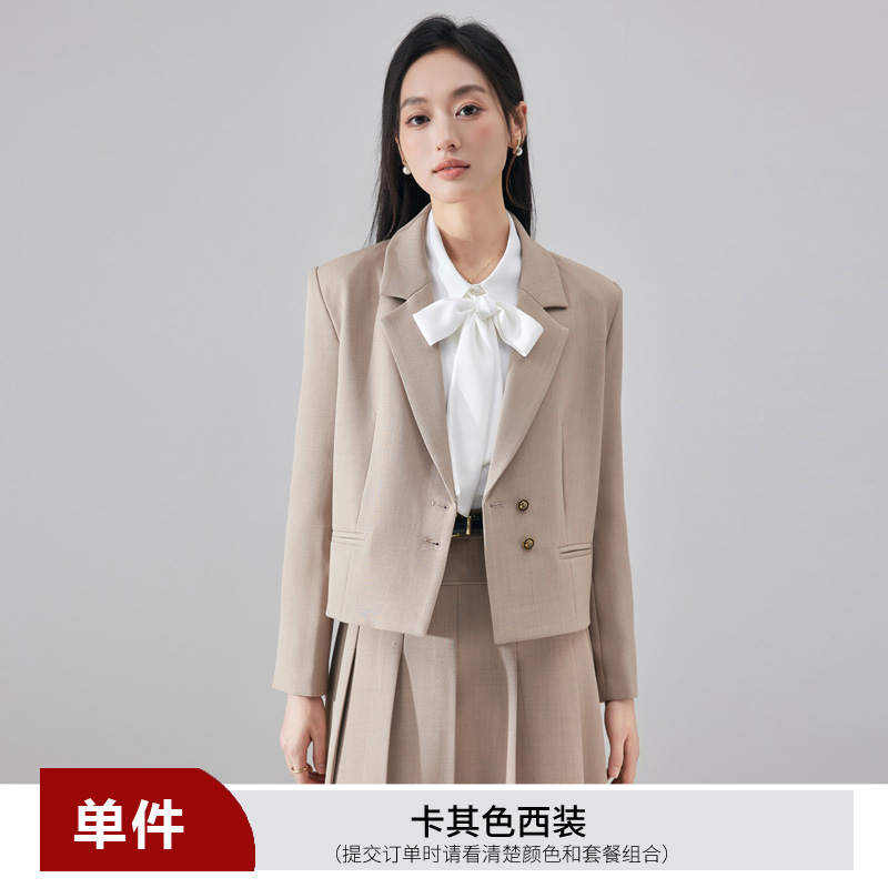 Short style suit for women in early autumn 2025, fashionable and simple temperament, goddess style commuting professional long sleeved suit Short style suit for women in early autumn 2025, fashionable and simple temperament, goddess style commuting professional long sleeved suit